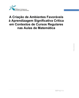 A Cria&ccedil;&atilde;o de Ambientes Favor&aacute;veis &agrave; Aprendizagem Significativa
