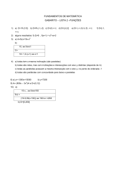 FUNDAMENTOS DE MATEM&Aacute;TICA GABARITO &ndash; LISTA 2 &ndash;FUN&Ccedil;&Otilde;ES