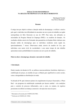 Dura&ccedil;&atilde;o do desemprego na Regi&atilde;o Metropolitana de Belo