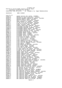 CLASPUC2.TXT - Coordenadoria de Vestibulares e Concursos