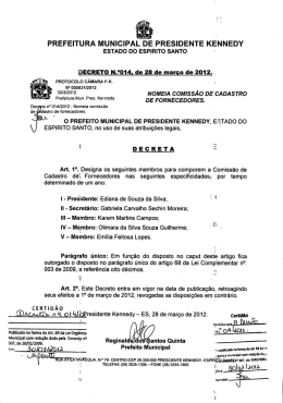 PREFEITURA MUNICIPAL D PRESIDENTE KENNEDY EsTADo Do