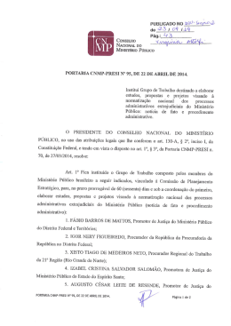 PUBLICADO NO Mal - Conselho Nacional do Minist&eacute;rio P&uacute;blico