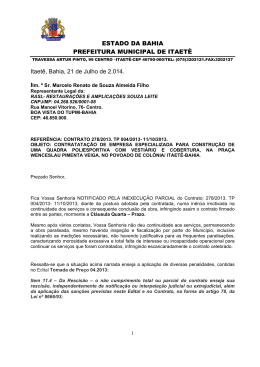 ESTADO DA BAHIA PREFEITURA MUNICIPAL DE ITAET&Ecirc; Itaet&ecirc;