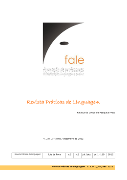 Revista Pr&aacute;ticas de Linguagem - Universidade Federal de Juiz de