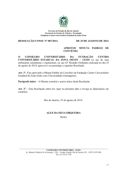 Resolução nº 007-2014 - UEZO - Governo do Estado do Rio de