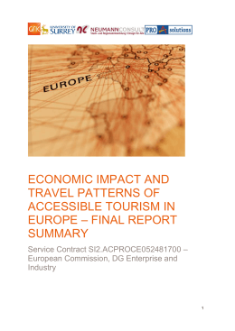 economic impact and travel patterns of accessible tourism in europe