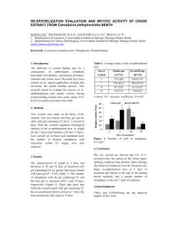 RE-EPITHELIZATION EVALUATION AND MITOTIC