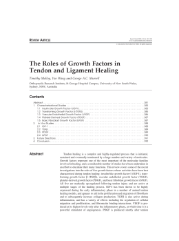 The Roles of Growth Factors in Tendon and Ligament Healing