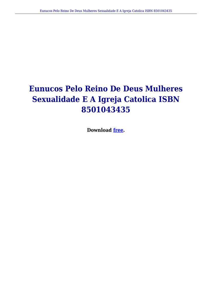 Livro Eunucos Pelo Reino De Deus Pdf