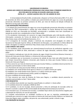 Edital n&deg; 1 - CESPE / UnB - Universidade de Bras&iacute;lia