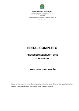 Edital - Campus de Alegre - Instituto Federal do Esp&iacute;rito Santo