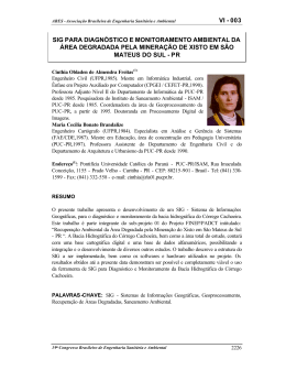 vi - 003 sig para diagn&oacute;stico e monitoramento ambiental