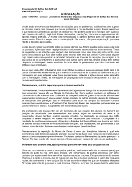 A REVELA&Ccedil;&Atilde;O - Organiza&ccedil;&atilde;o Sri Sathya Sai no Brasil