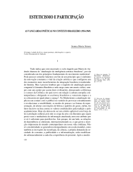 ESTETICISMO E PARTICIPA&Ccedil;&Atilde;O