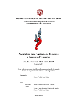 Arquitetura para Aquisi&ccedil;&atilde;o de Respostas a Perguntas Frequentes