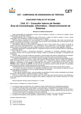 Prova Consultor Interno de Gest&atilde;o &Aacute;rea 10