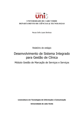 Desenvolvimento de Sistema Integrado para Gest&atilde;o de Cl&iacute;nica