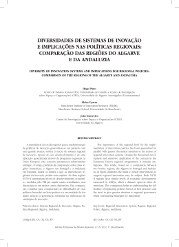 diveRSidAdeS de SiSTeMAS de inOvA&ccedil;&atilde;O e iMPLicA&ccedil;&otilde;eS