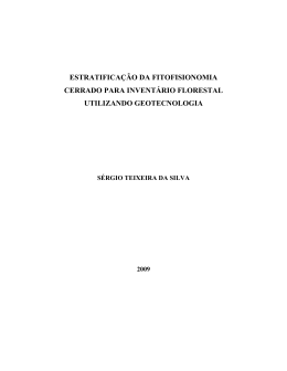 estratifica&ccedil;&atilde;o da fitofisionomia cerrado para invent&aacute;rio florestal