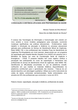 A EDUCA&Ccedil;&Atilde;O &Agrave; DIST&Acirc;NCIA APLICADA AOS