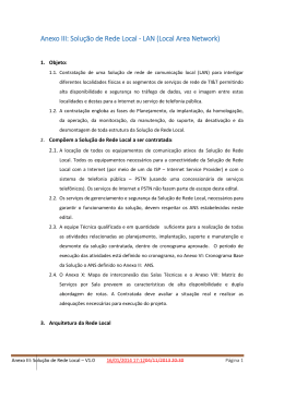 Anexo III: Solu&ccedil;&atilde;o de Rede Local