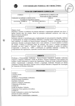 FEQUI39001 - Preserva&ccedil;&atilde;o do Meio Ambiente