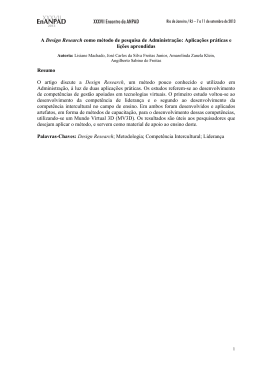A Design Research como m&eacute;todo de pesquisa de
