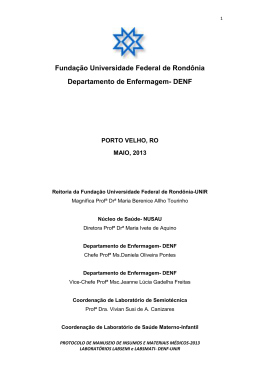 Fundação Universidade Federal de Rondônia Departamento de