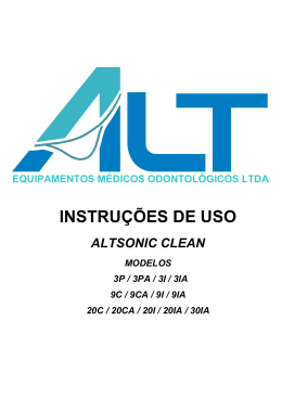 INSTRU&Ccedil;&Otilde;ES DE USO ALTSONIC CLEAN 30IA novo