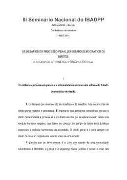 . - Instituto Baiano de Direito Processual Penal