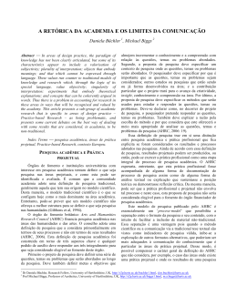 A RET&Oacute;RICA DA ACADEMIA E OS LIMITES DA COMUNICA&Ccedil;&Atilde;O