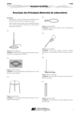 Descri&ccedil;&atilde;o dos Principais Materiais de Laborat&oacute;rio