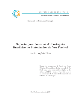 Suporte para Fonemas do Portugu&ecirc;s Brasileiro no Sintetizador de