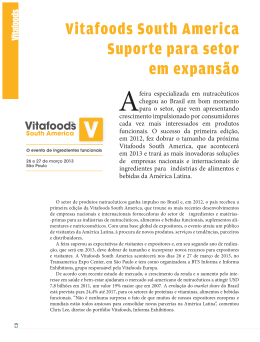 Vitafoods South America Suporte para setor em expansão