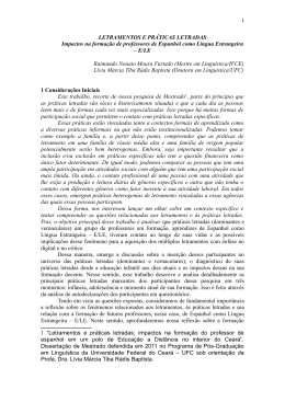 1 LETRAMENTOS E PR&Aacute;TICAS LETRADAS Impactos na forma&ccedil;&atilde;o