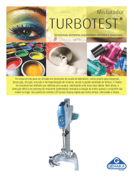 Folheto Misturador de Bancada Turbotest