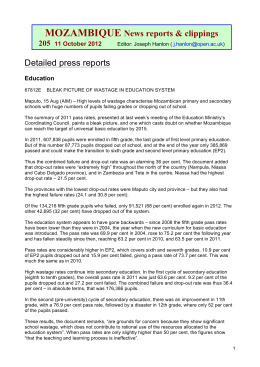 Detailed press reports MOZAMBIQUE News reports & clippings
