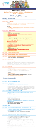Monday, November 9 Tuesday, November 10