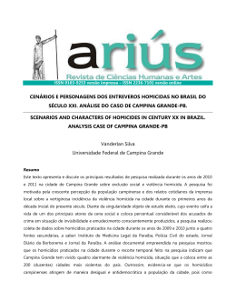 cen&aacute;rios e personagens dos entreveros homicidas no brasil do