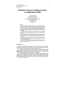 Metadata Usage in an Online Journal -