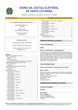 DI&Aacute;RIO DA JUSTI&Ccedil;A ELEITORAL DE SANTA CATARINA