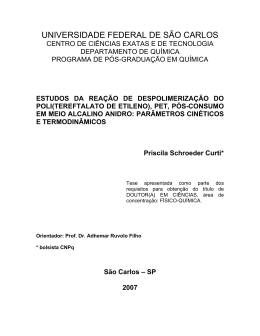 ESTUDOS DA REAÇÃO DE DESPOLIMERIZAÇÃO DO POLI