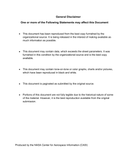 General Disclaimer One or more of the Following Statements may