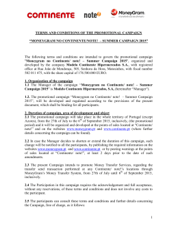 terms and conditions of the promotional