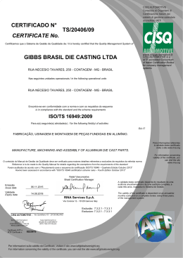 Gibbs-Brasil TS16949 - Gibbs Die Casting Corporation