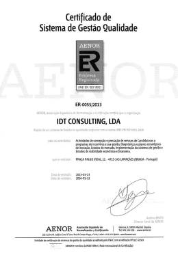Certiﬁcado de - IDT Consulting