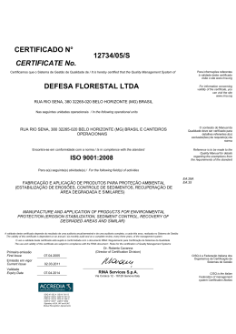 12734/05/S DEFESA FLORESTAL LTDA CERTIFICATE No