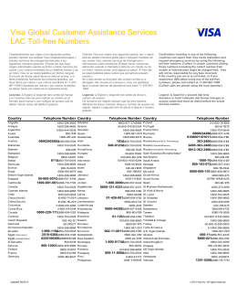 Visa Global Customer Assistance Services LAC