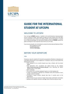 GUIDE FOR THE INTERNATIONAL STUDENT AT UFCSPA