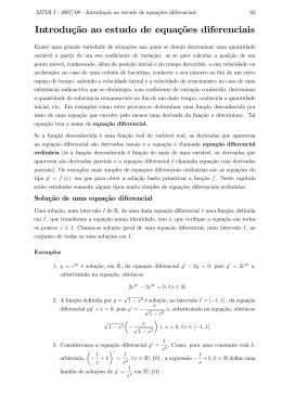 Introdução ao estudo de equações diferenciais